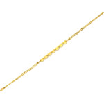 Podwójna złota bransoletka 375 z motywem serc i kulek długość 19cm 9k