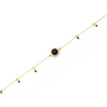 Ekskluzywna złota bransoletka 585 z szafirami syntetycznymi 20cm 14k