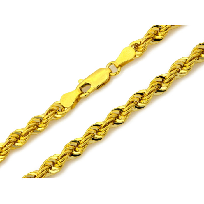 Złoty łańcuszek 585 podwójny gruby splot korda 60cm żółte złoto 14k Złoty łańcuszek 585 podwójny gruby splot korda 60cm żółte złoto 14k