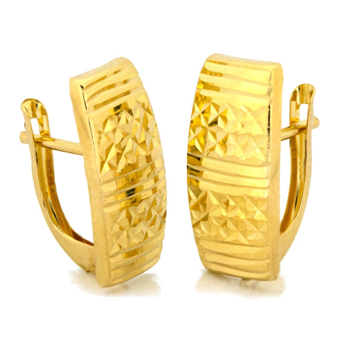 Klasyczne złote kolczyki 585 angielskie eleganckie 14k Klasyczne złote kolczyki 585 angielskie eleganckie 14k