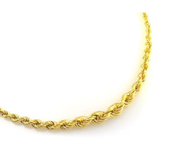 Złoty naszyjnik 585 kręcony splot korda, elegancki design 45-50cm (14k)