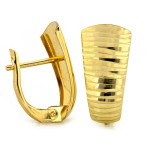 Złote kolczyki 585 angielskie frezowane z żółtego złota klasyczne eleganckie 14k