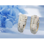 Złote kolczyki 585 angielskie frezowane z żółtego złota klasyczne eleganckie 14k