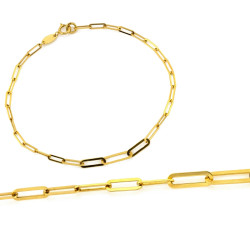 Złota modna bransoletka 585 łańcuszkowa z dużymi ogniwami długość 18cm 14k