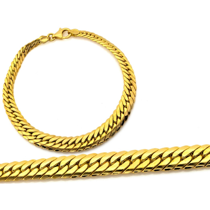 Masywna złota bransoleta 585 poszerzana gruba kobra 19cm 14k Masywna złota bransoleta 585 poszerzana gruba kobra 19cm 14k