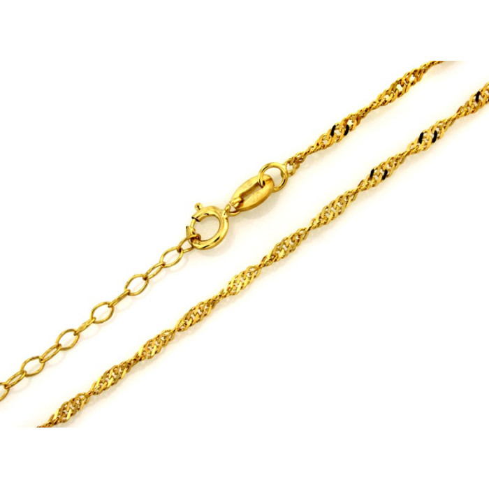 Klasyczny złoty łańcuszek 585 singapur z regulacją długości 45cm 1.3mm 14k Klasyczny złoty łańcuszek 585 singapur z regulacją długości 45cm 1.3mm 14k