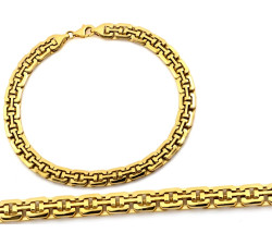 Złota bransoletka 585 ze składanych elementów długość 19cm modna 14k