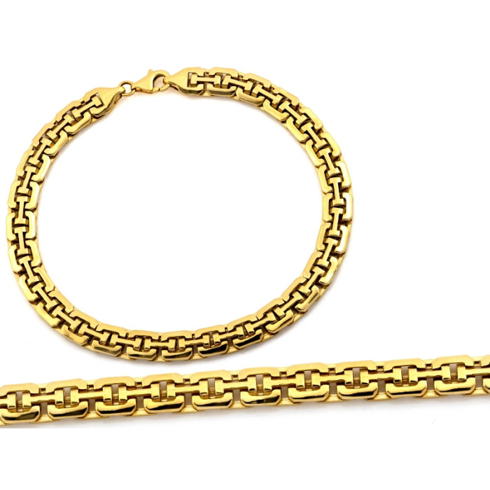 Złota bransoletka 585 ze składanych elementów długość 19cm modna 14k Złota bransoletka 585 ze składanych elementów długość 19cm modna 14k
