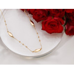 Elegancki złoty naszyjnik 585 z dekoracyjnymi błyszczącymi kulkami na łańcuszku 14k