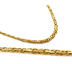 Efektowny złoty naszyjnik 585 gruby łańcuch dł. 45cm 14k