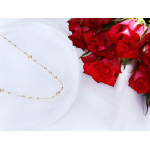 Elegancki złoty naszyjnik 585 z dekoracyjnymi kulkami dł. 45cm 14k