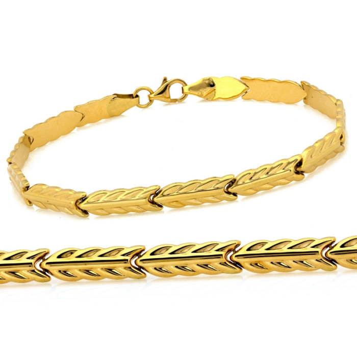 Elegancka złota bransoletka 585 z błyszczącym wykończeniem klasyczny wzór 14k Elegancka złota bransoletka 585 z błyszczącym wykończeniem klasyczny wzór 14k