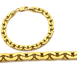 Męska złota bransoleta 585 z grubych ogniw dł.22cm 14k
