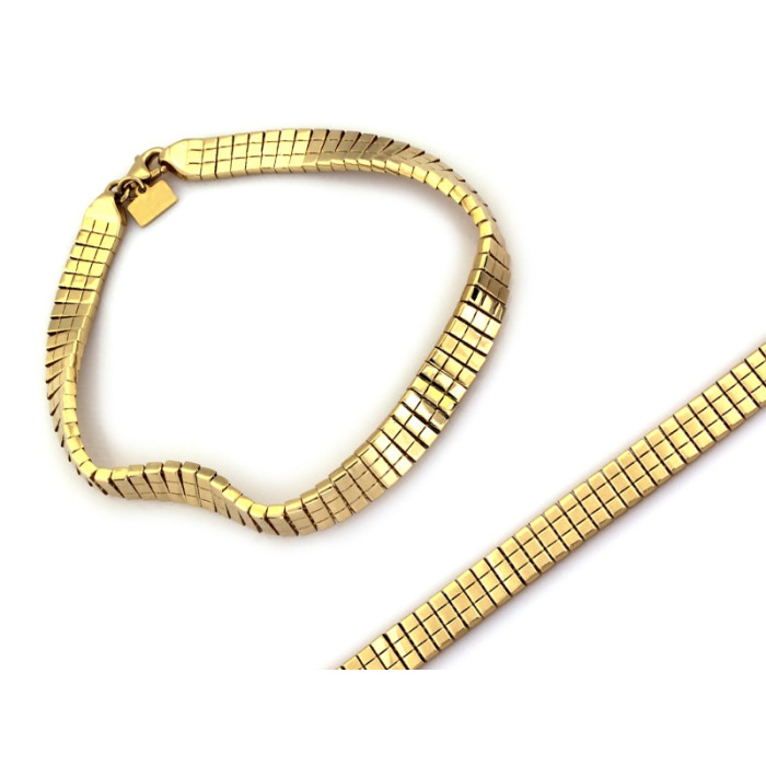 Złota bransoletka 585 taśma z kwadracików długość 18-19cm elegancka 14k Złota bransoletka 585 taśma z kwadracików długość 18-19cm elegancka 14k
