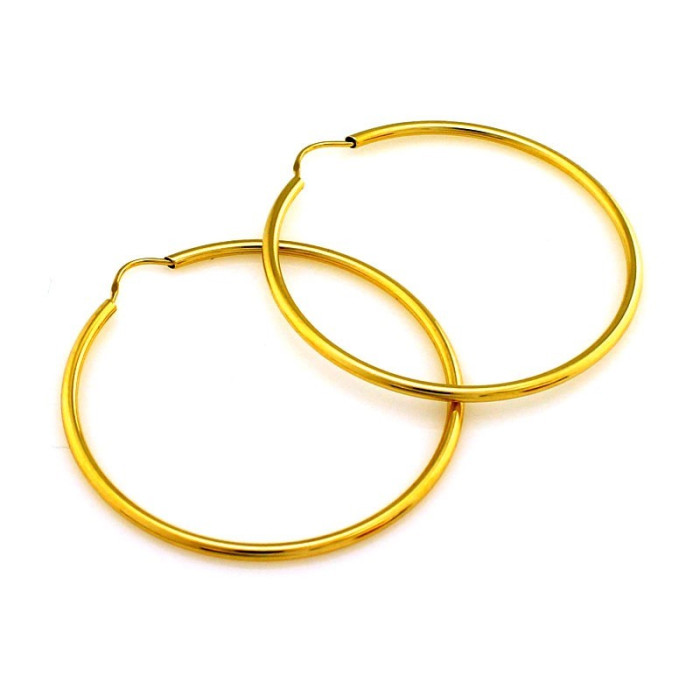 Popularne złote kolczyki 585 kreole koła z żółtego złota 38mm 14k Popularne złote kolczyki 585 kreole koła z żółtego złota 38mm 14k