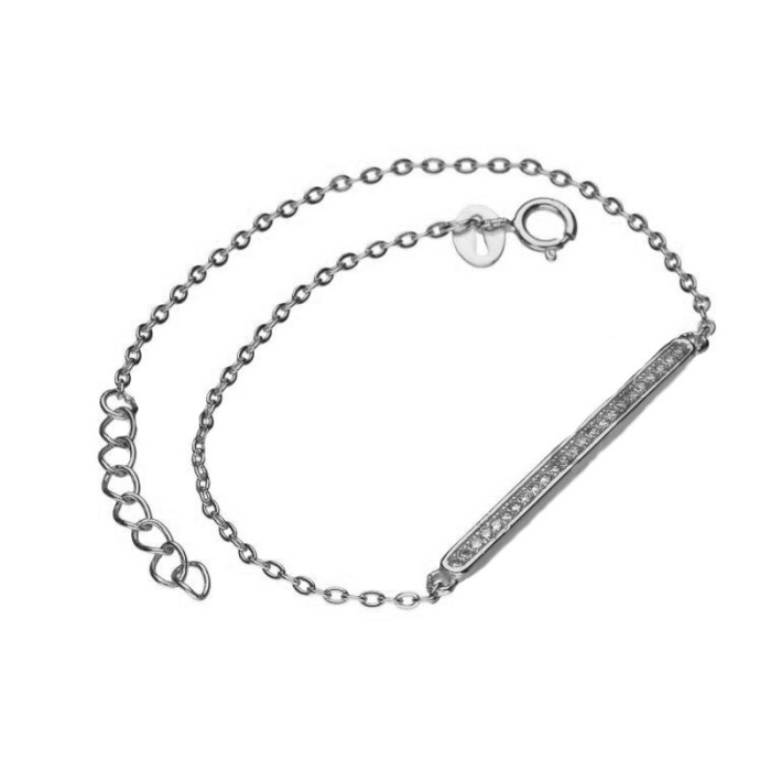 Srebrna bransoletka 925 przecinek z cyrkoniami 1,47g Srebrna bransoletka 925 przecinek z cyrkoniami 1,47g