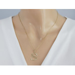 Złota zawieszka 585 literka S ażurowa duża, nowoczesny design (14k)