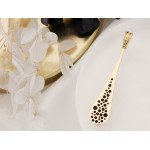 Unikalna złota zawieszka 585 sztywna długa z czarną emalią elegancka 14k