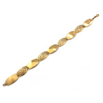 Nowoczesna złota bransoletka 585 z prostokątnych elementów 18-20cm 14k