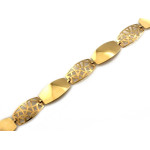 Nowoczesna złota bransoletka 585 z prostokątnych elementów 18-20cm 14k