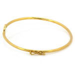 Złota bransoletka 585 sztywna z czarnym emaliowanym sercem 17cm 14k