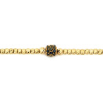 Elegancka złota bransoletka 585 z błyszczących kulek i czarnych cyrkonii 19cm 14k s