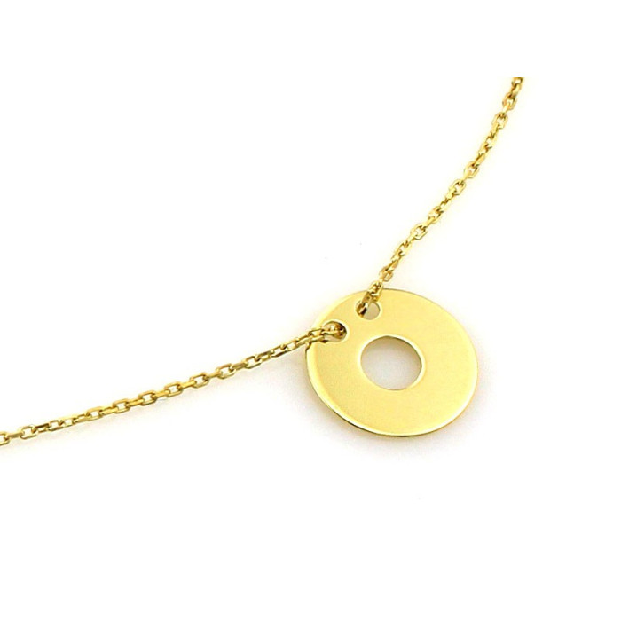 Złoty naszyjnik 585 celebrytka z ozdobnym ringiem, modny design 45cm 14k Złoty naszyjnik 585 celebrytka z ozdobnym ringiem, modny design 45cm 14k