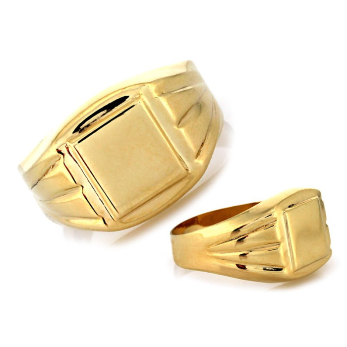 Masywny złoty sygnet 585 męski klasyczny ponadczasowy design 14k s Masywny złoty sygnet 585 męski klasyczny ponadczasowy design 14k s