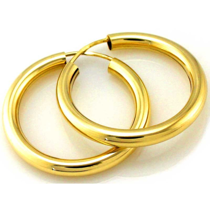 Duże złote kolczyki 585 koła na szarnirach średnica 40mm 14k Duże złote kolczyki 585 koła na szarnirach średnica 40mm 14k
