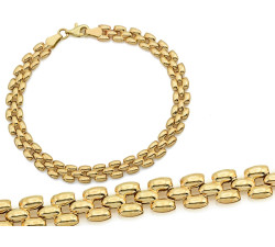 Okazała złota bransoletka 585 z dmuchanych elementów długość 19cm błyszcząca 14k