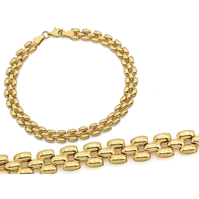 Okazała złota bransoletka 585 z dmuchanych elementów długość 19cm błyszcząca 14k Okazała złota bransoletka 585 z dmuchanych elementów długość 19cm błyszcząca 14k