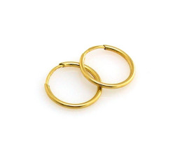Minimalistyczne złote kolczyki 585 kółeczka 13mm na szarnirach 14k s