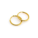Minimalistyczne złote kolczyki 585 kółeczka 13mm na szarnirach 14k s