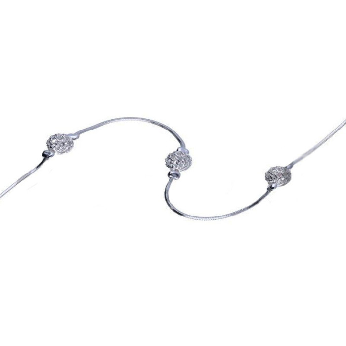Srebrna bransoletka 925 na lince z kuleczkami 2,20g Srebrna bransoletka 925 na lince z kuleczkami 2,20g