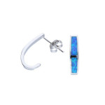 Srebrne kolczyki 925 sztyft Niebieski opal 1,96g