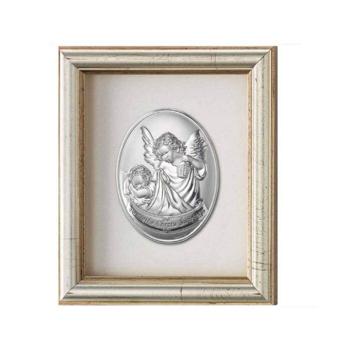 SREBRNY OBRAZ 925 ANIOŁ STRÓŻ RAMA 16,5X14,5 PREZENT SREBRNY OBRAZ 925 ANIOŁ STRÓŻ RAMA 16,5X14,5 PREZENT