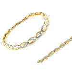 Elegancka złota bransoletka 375 elementowa dwukolorowa, długość 19cm (9k)