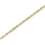 Elegancka złota bransoletka 375 elementowa dwukolorowa, długość 19cm (9k)