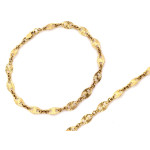 Złota bransoletka 375 z owalnych frezowanych elementów, długość 19cm 9k