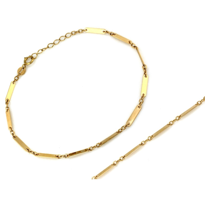 Złota bransoletka 375 elementowa z połączonych blaszek długość 19cm 9k Złota bransoletka 375 elementowa z połączonych blaszek długość 19cm 9k