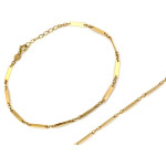 Złota bransoletka 375 elementowa z połączonych blaszek długość 19cm 9k