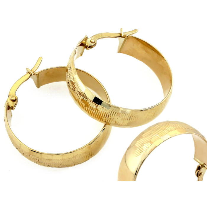 Szerokie złote kolczyki 375 błyszczące koła 24mm w żółtym złocie 9k Szerokie złote kolczyki 375 błyszczące koła 24mm w żółtym złocie 9k