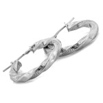 Modne srebrne kolczyki 925 koła skręcone z greckim wzorem średnica 31mm