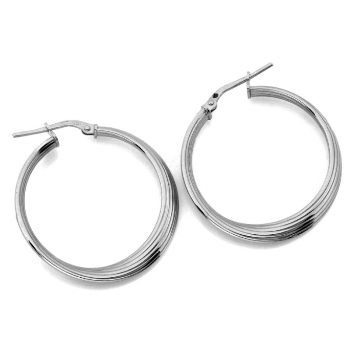 Modne srebrne kolczyki 925 koła z angielskim zapięciem średnica 34mm Modne srebrne kolczyki 925 koła z angielskim zapięciem średnica 34mm