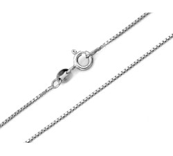 Klasyczny srebrny łańcuszek 925 splot kostka szerokość 1mm długość 45cm