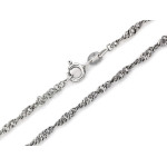 Oryginalny srebrny łańcuszek 925 skręcony splot singapur, długość 45-50cm