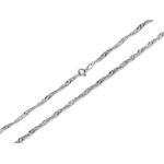 Oryginalny srebrny łańcuszek 925 skręcony splot singapur, długość 45-50cm