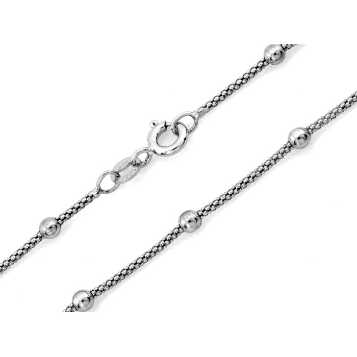 Elegancki srebrny łańcuszek 925 koreana z dekoracyjnymi kulkami o długości 42cm Elegancki srebrny łańcuszek 925 koreana z dekoracyjnymi kulkami o długości 42cm