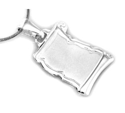Tradycyjna srebrna zawieszka 925 w kształcie papirusa idealna pod personalizowany grawer