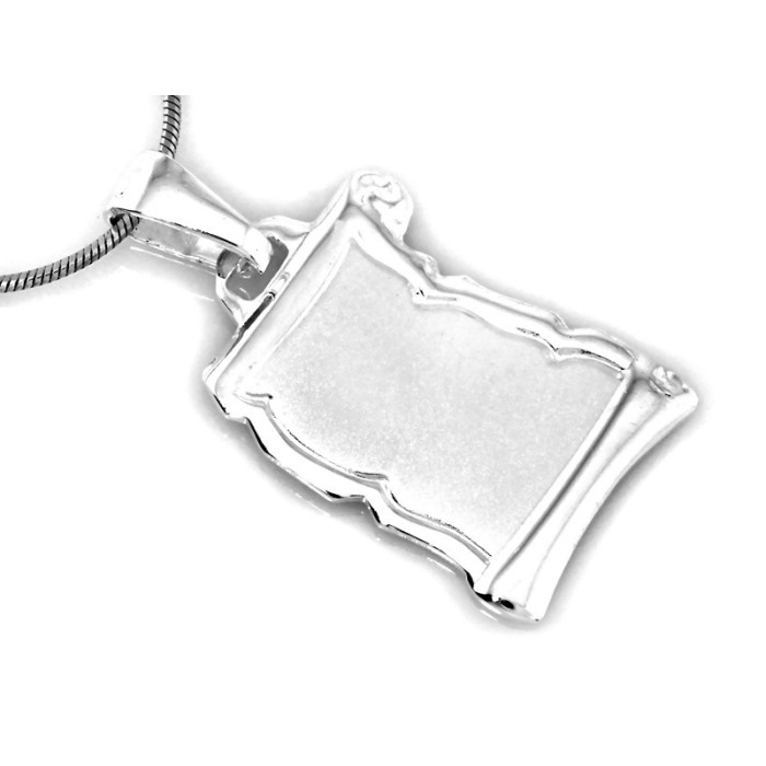 Tradycyjna srebrna zawieszka 925 w kształcie papirusa idealna pod personalizowany grawer Tradycyjna srebrna zawieszka 925 w kształcie papirusa idealna pod personalizowany grawer